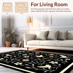 Birds and Flowers Whimsical Folk Art Rug