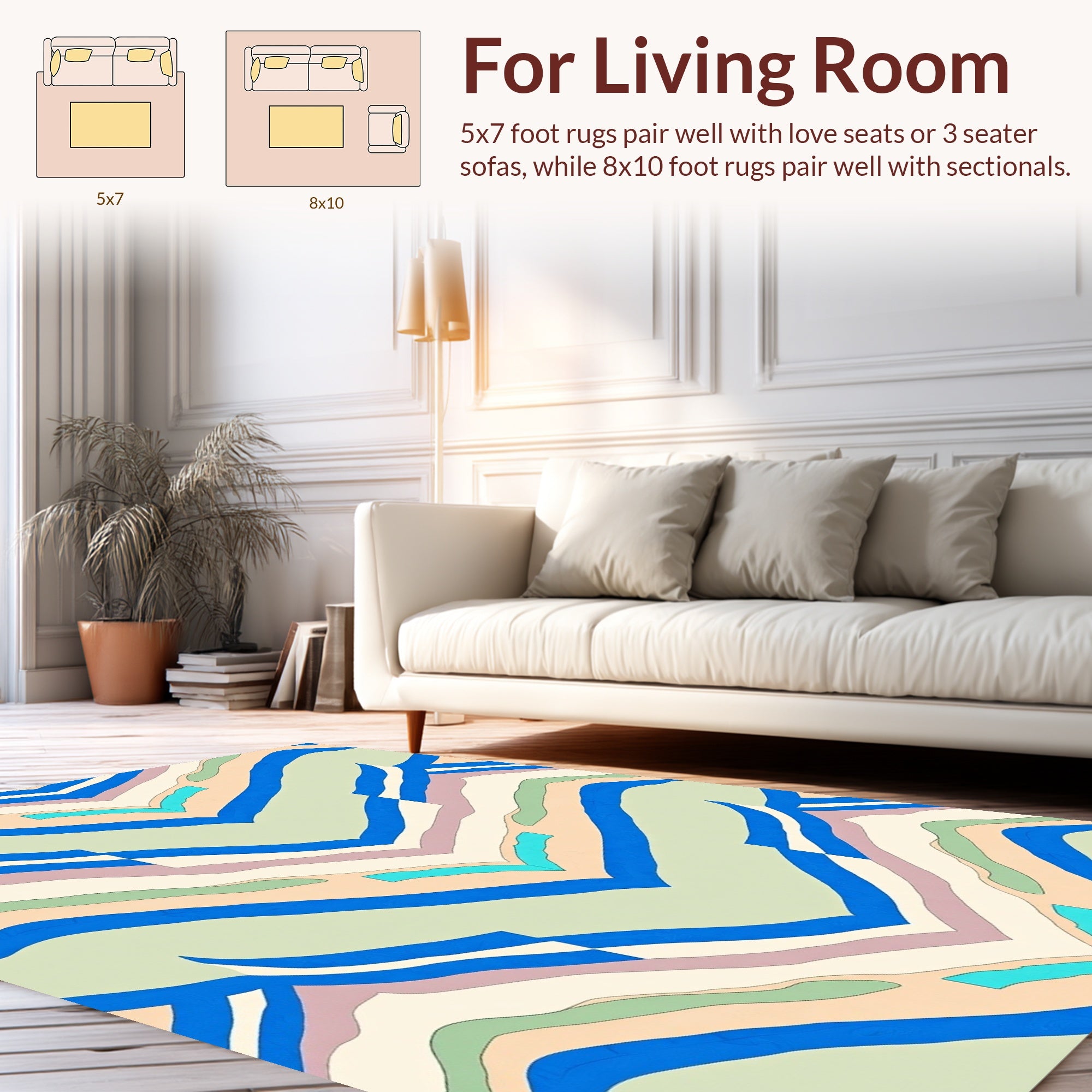 Interlocking Wave Pattern Rug