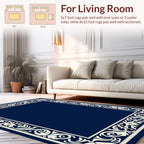 Classic Floral Scroll Border Rug