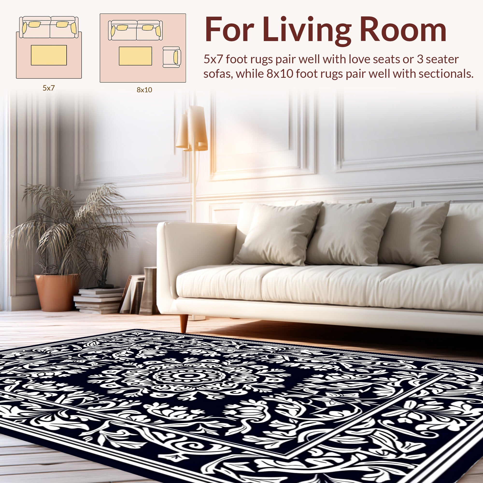 Classic Floral Medallion With Border Rug