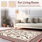 Ornate Floral Red Pattern Rug