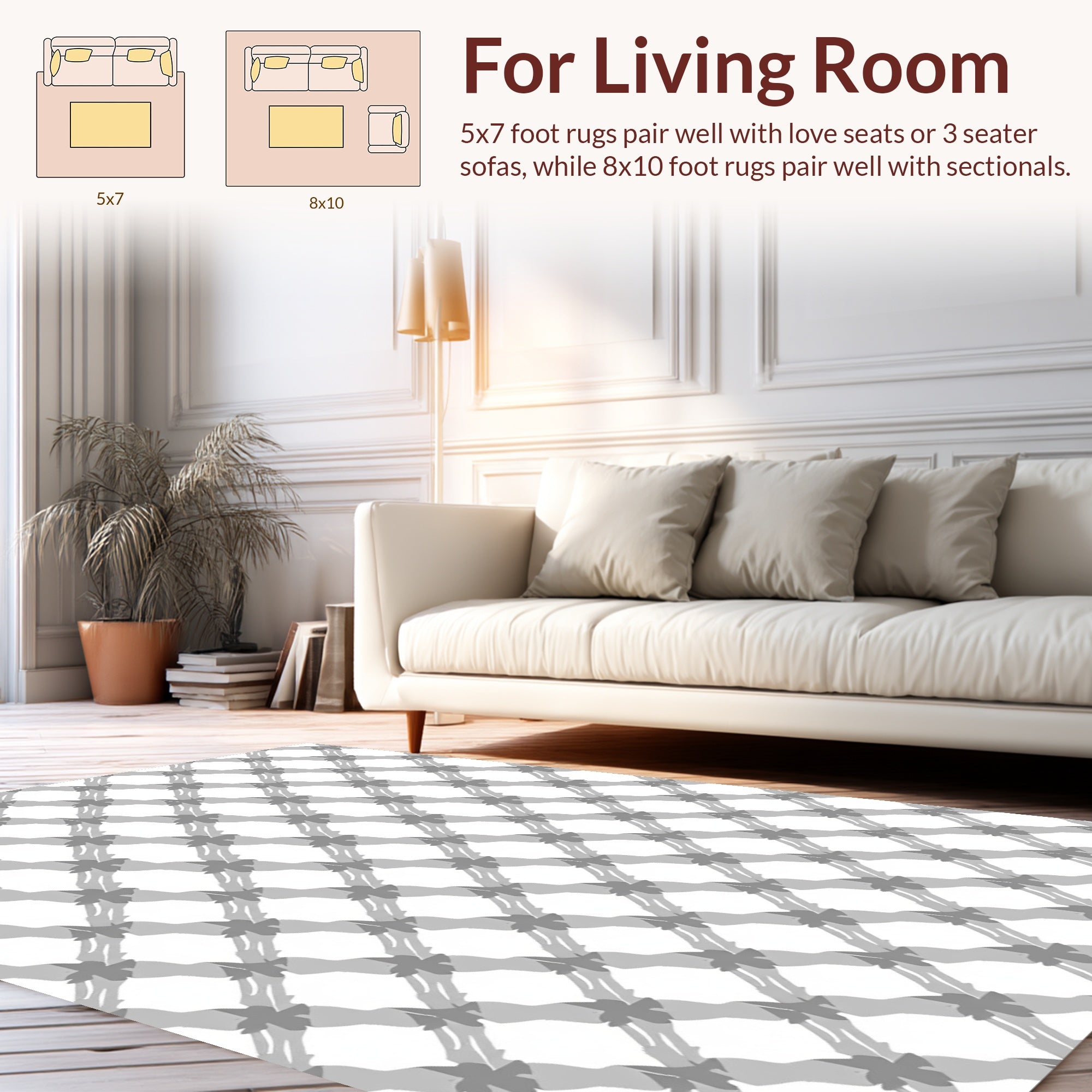 Gray Abstract Geometric Lattice Design Rug