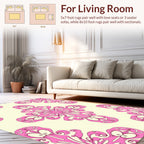 Abstract Pink Floral Pattern Rug