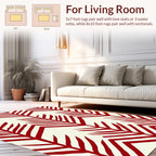 Bold Red Fern Chevron Pattern Rug