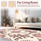 Art Nouveau Pink Floral Swirl Pattern Rug