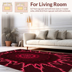Fiery Radial Bloom Pattern Rug