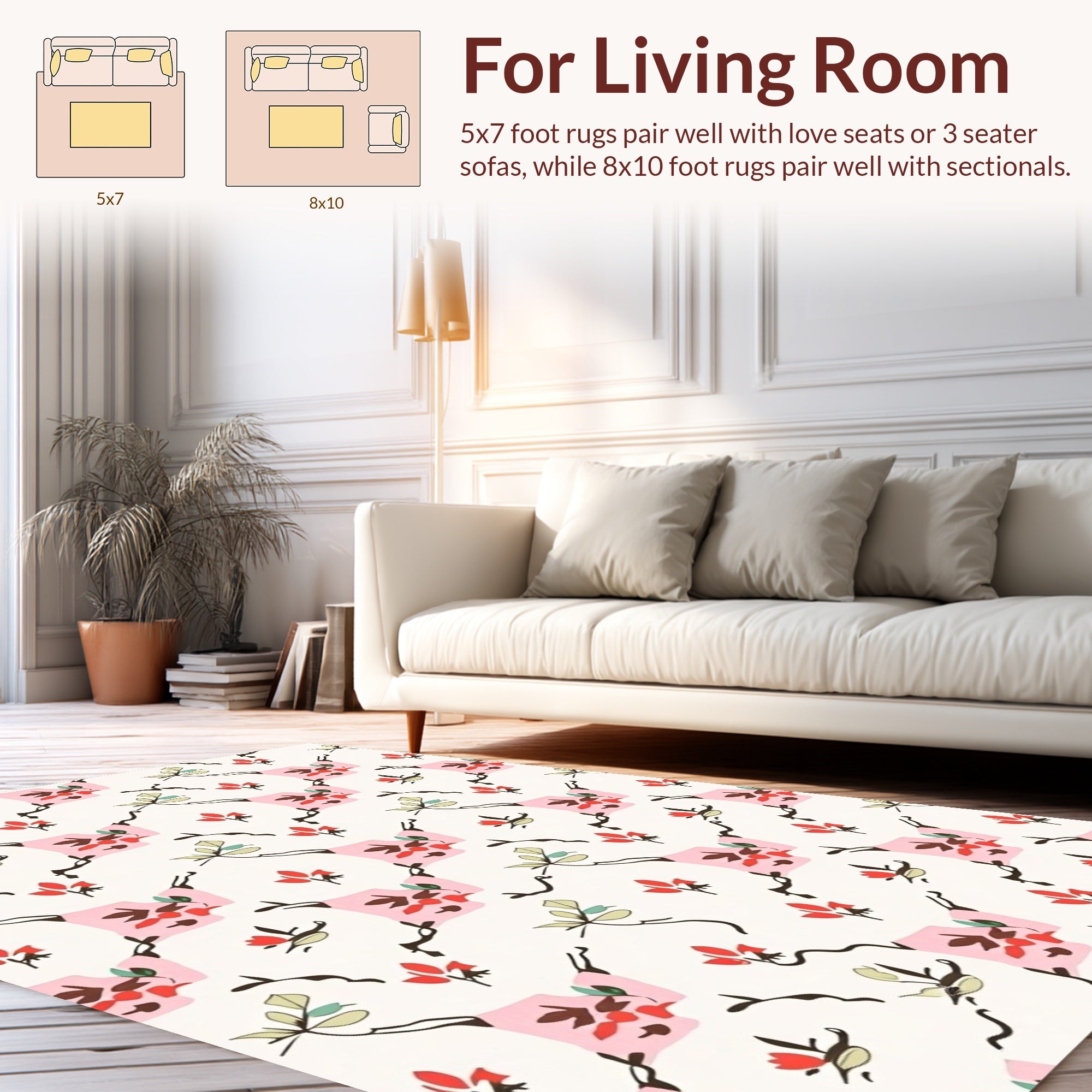 Retro Floral Lattice Pattern Rug