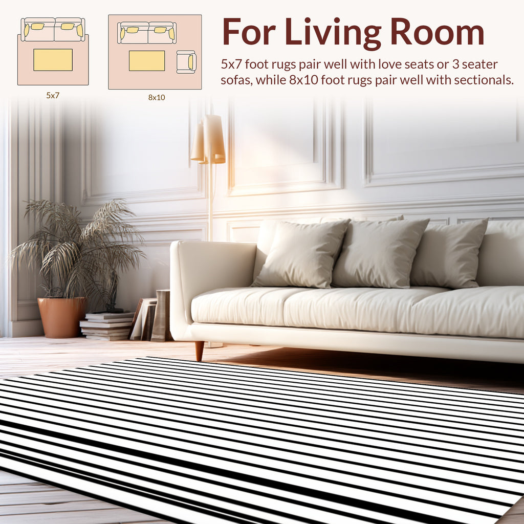 Bold Vertical Line Pattern Rug