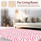 Pink Labyrinth Pattern Rug