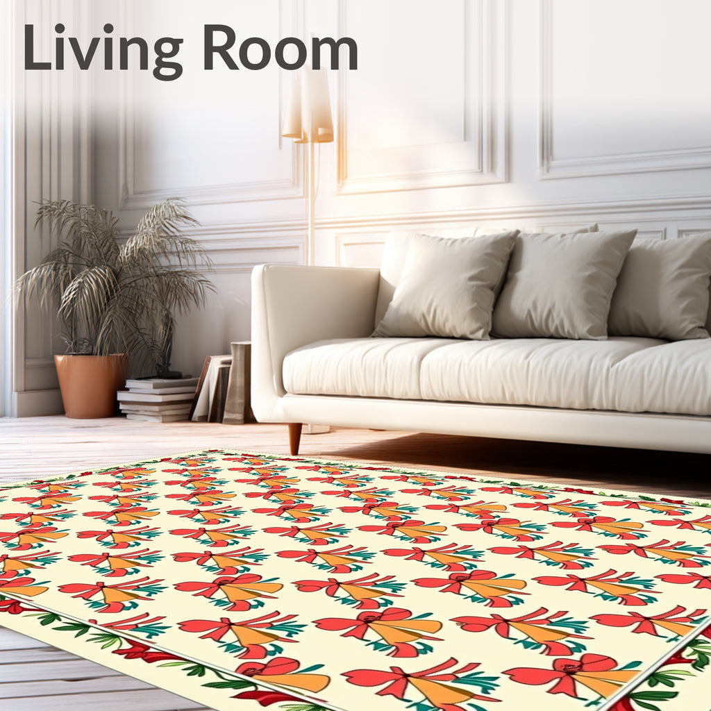 Red Jingle Bells Festive Swag Rug
