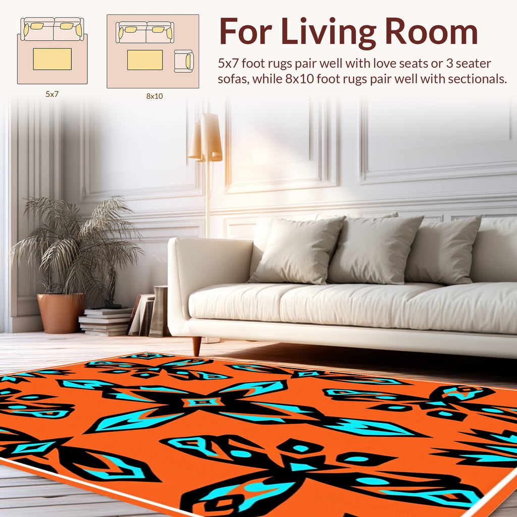 Bold Geometric Symmetry Print Rug