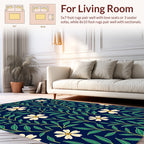 Dark Floral Vine Pattern Rug