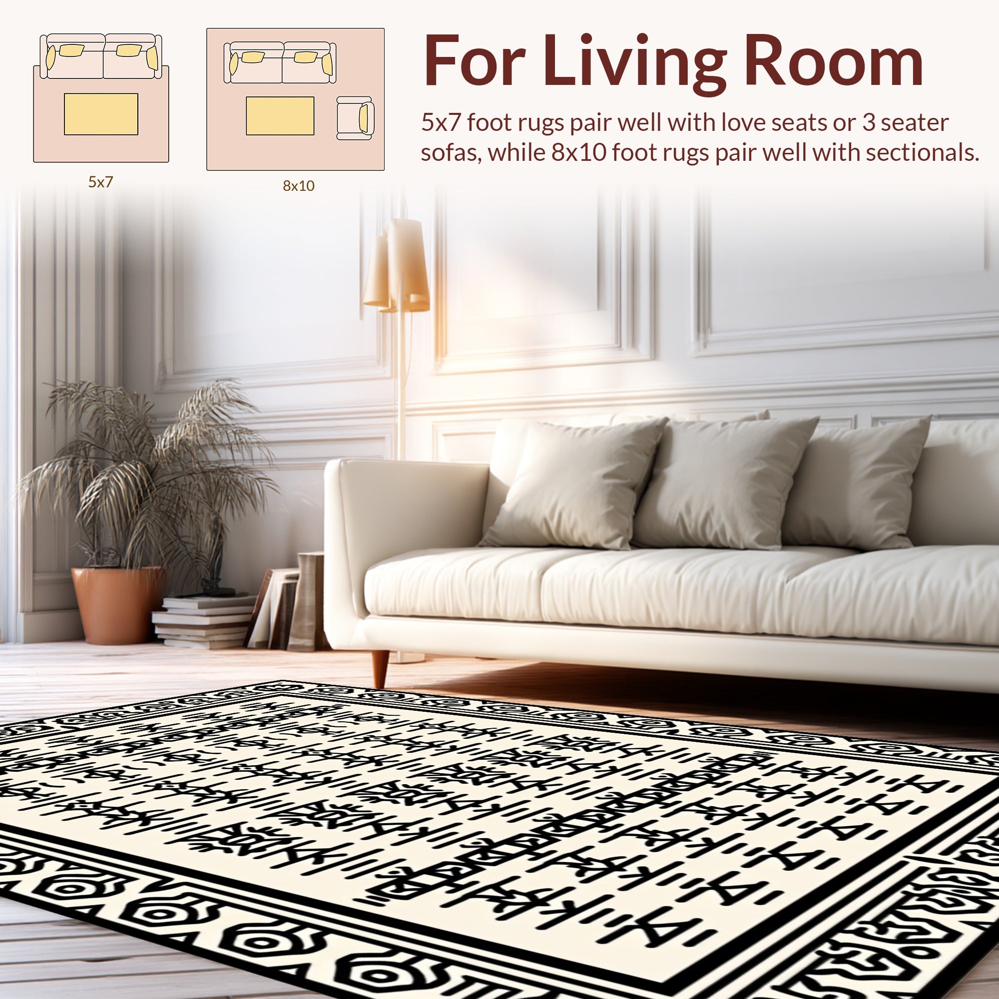 Bold Tribal Geometric Design Rug