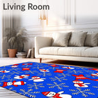 Festive Snowmen And Snowflakes Rug