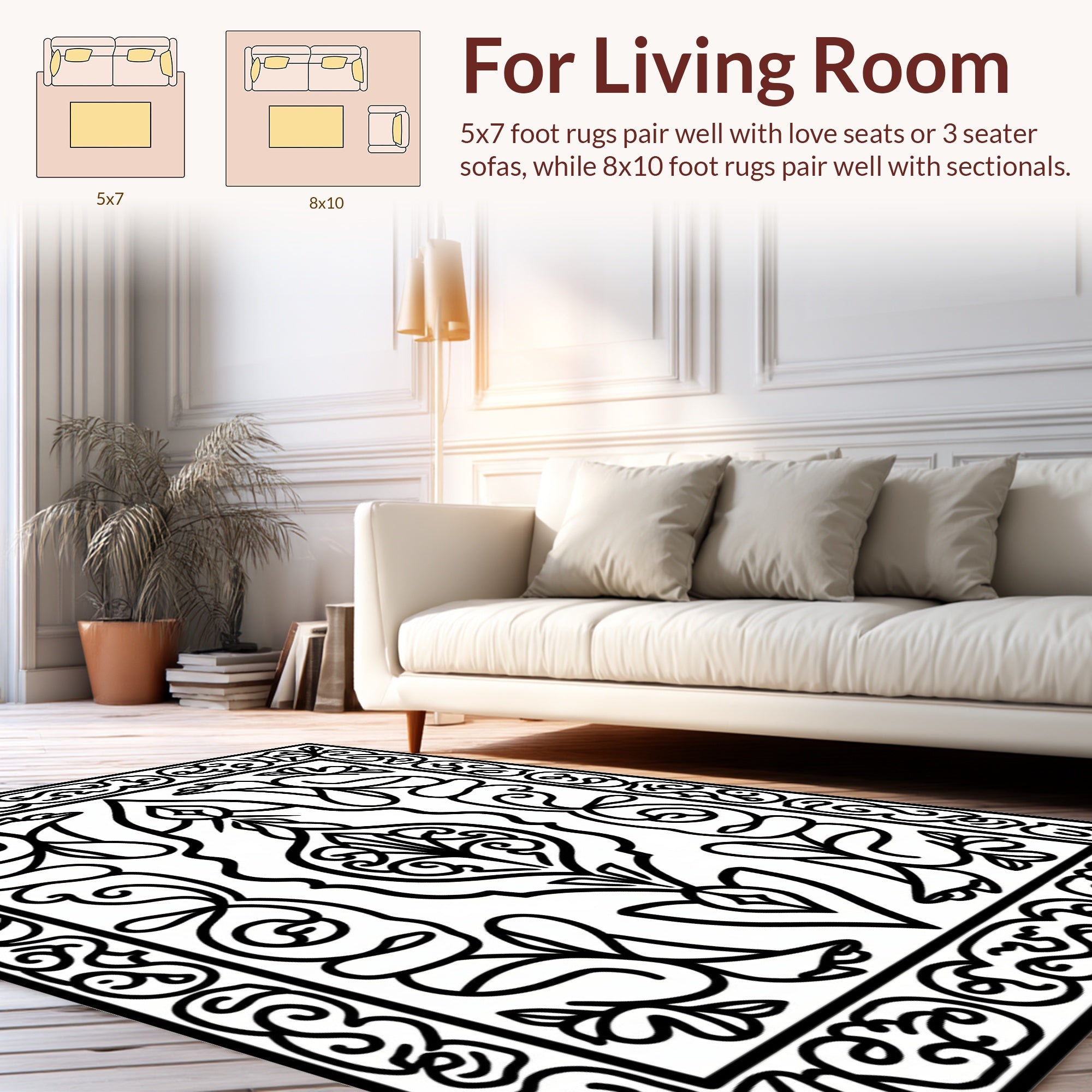 Intricate Floral Bird Pattern Design Rug