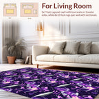 Vivid Purple Galaxy Swirl Pattern Rug