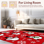 Cheerful Snowman Snowflake Pattern Rug