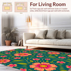 Vibrant Floral Vines Pattern Rug