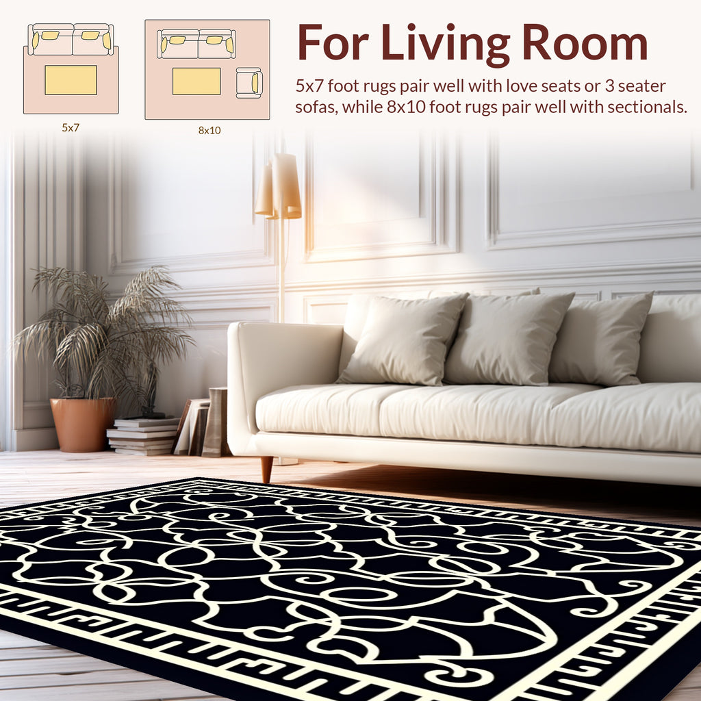Intricate Cream Geometric Lattice Rug