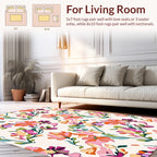 Vibrant Floral Silhouette Abstract Rug