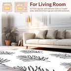 Minimalist Botanical Leaf Pattern Rug