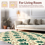 Botanical Garden Pattern With Leaves Rug