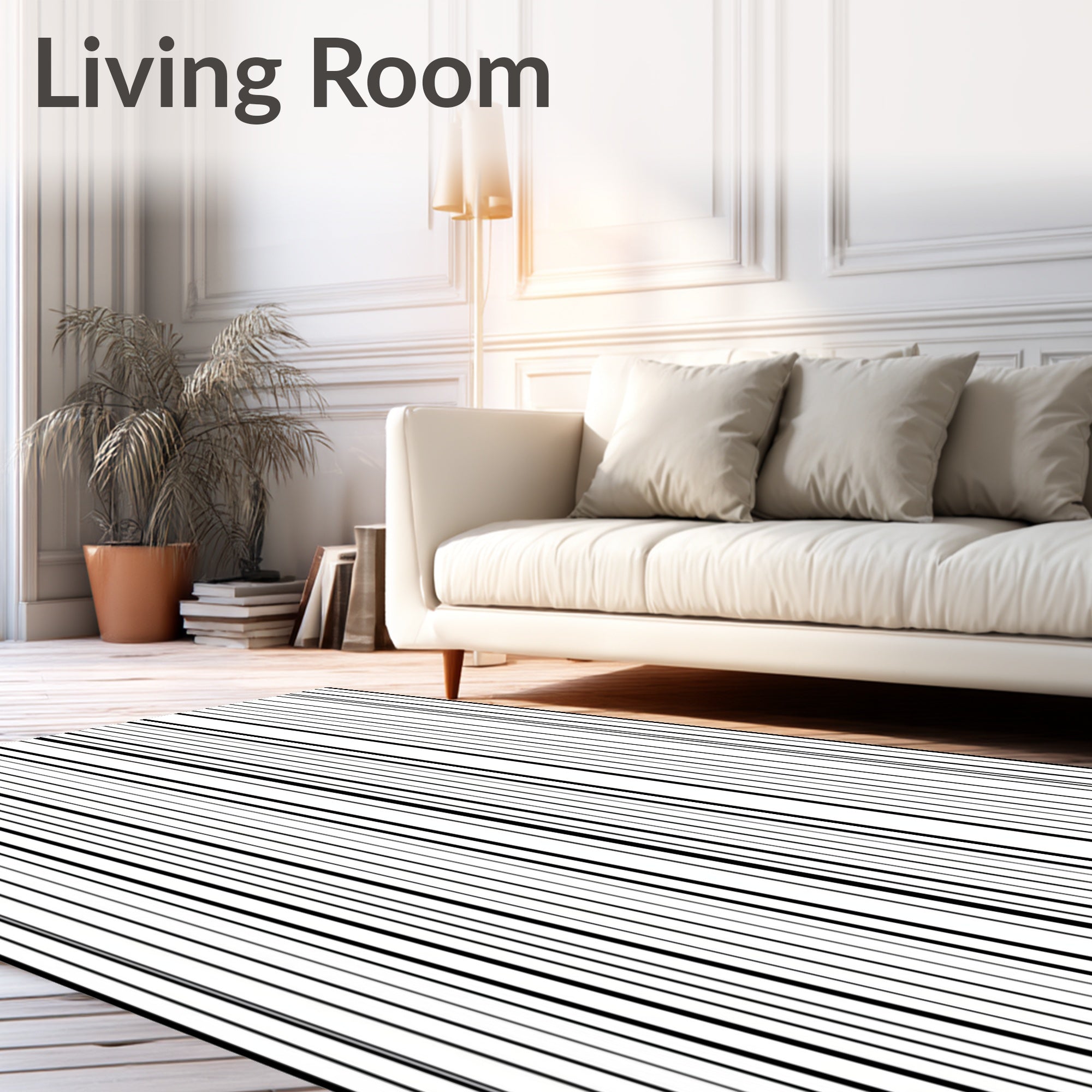 Bold Vertical Striped Design Rug