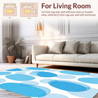 Abstract Blue Blob Pattern Rug