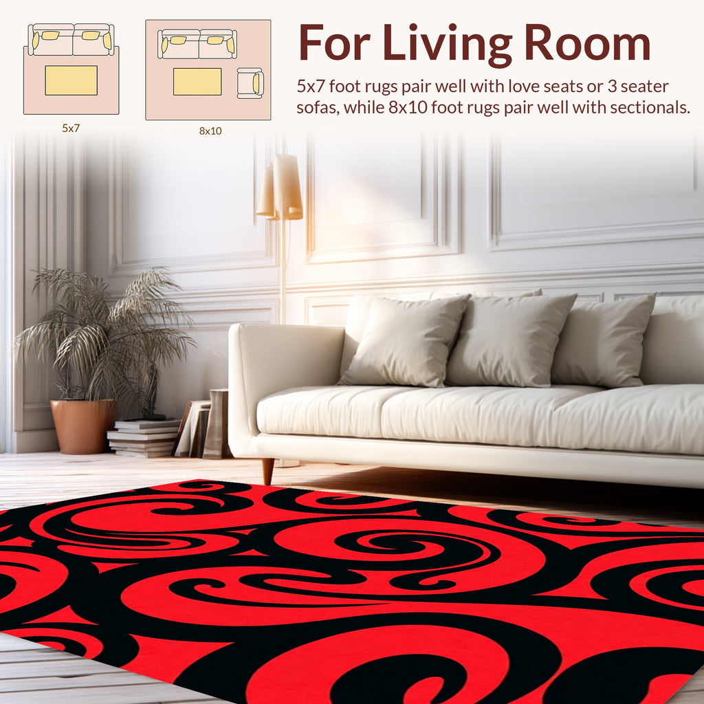 Bold Swirl Pattern Rug