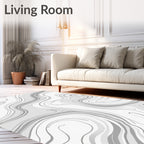 Monochrome Swirl Pattern Rug