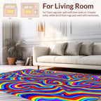 Vibrant Wavy Psychedelic Abstract Rug