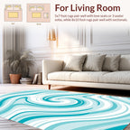 Aqua Swirl Fluid Abstract Design Rug