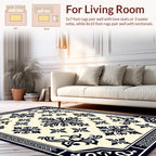 Classic Floral Medallion Border Design Rug