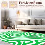 Vibrant Green Swirl Abstract Textile Design Rug
