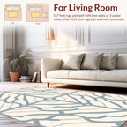 Soft Blue Geometric Fan Pattern Rug