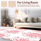 Pink Floral Swirl Pattern Rug