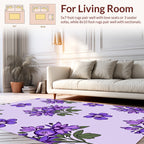 Purple Floral Bouquet Pattern Rug