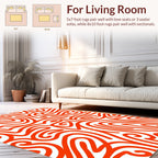 Bold Orange Swirl Pattern Rug