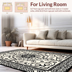 Ornate Floral Scroll Work Design Rug