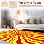 Radiant Wavy Red Yellow Lines Rug