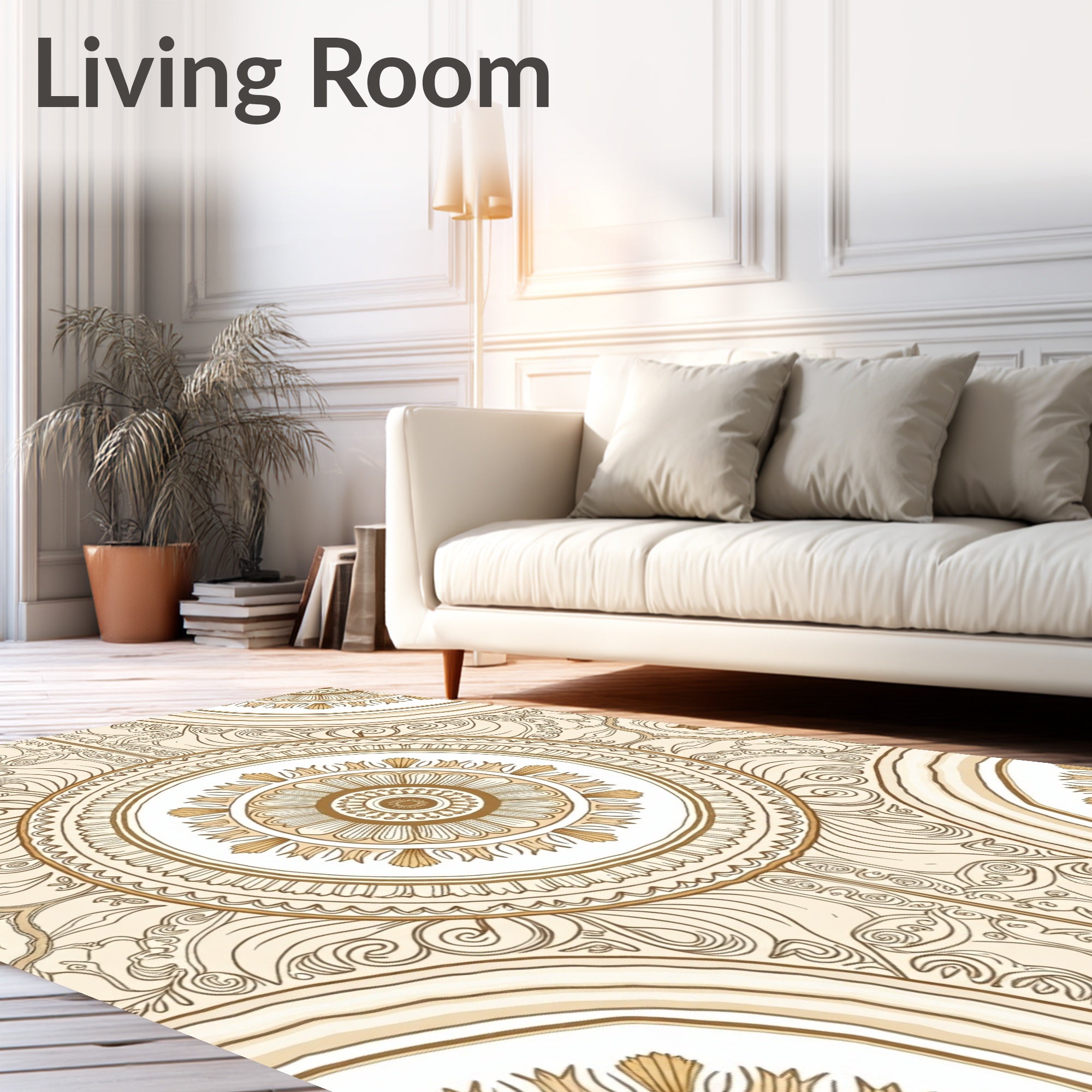 Ornate Mandala Medallion Pattern Rug