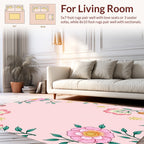 Delicate Pink Floral Artful Rug
