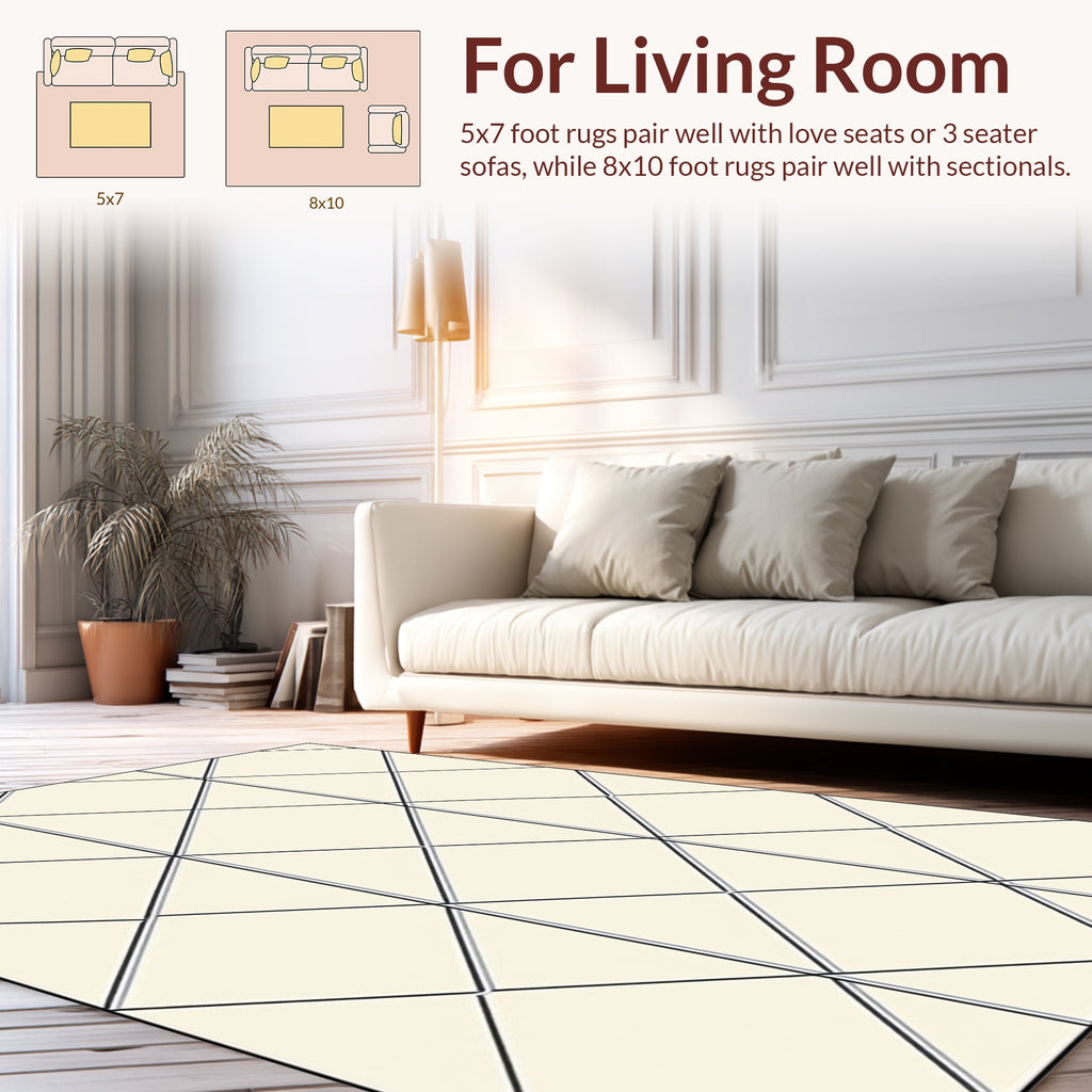 Modern Diamond Pattern Geometric Rug