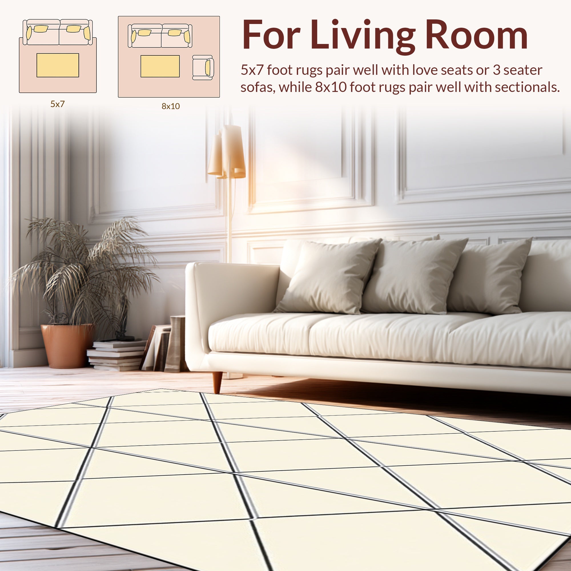 Modern Diamond Pattern Geometric Rug