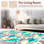 Dinosaur Rococo Swirl Design Rug