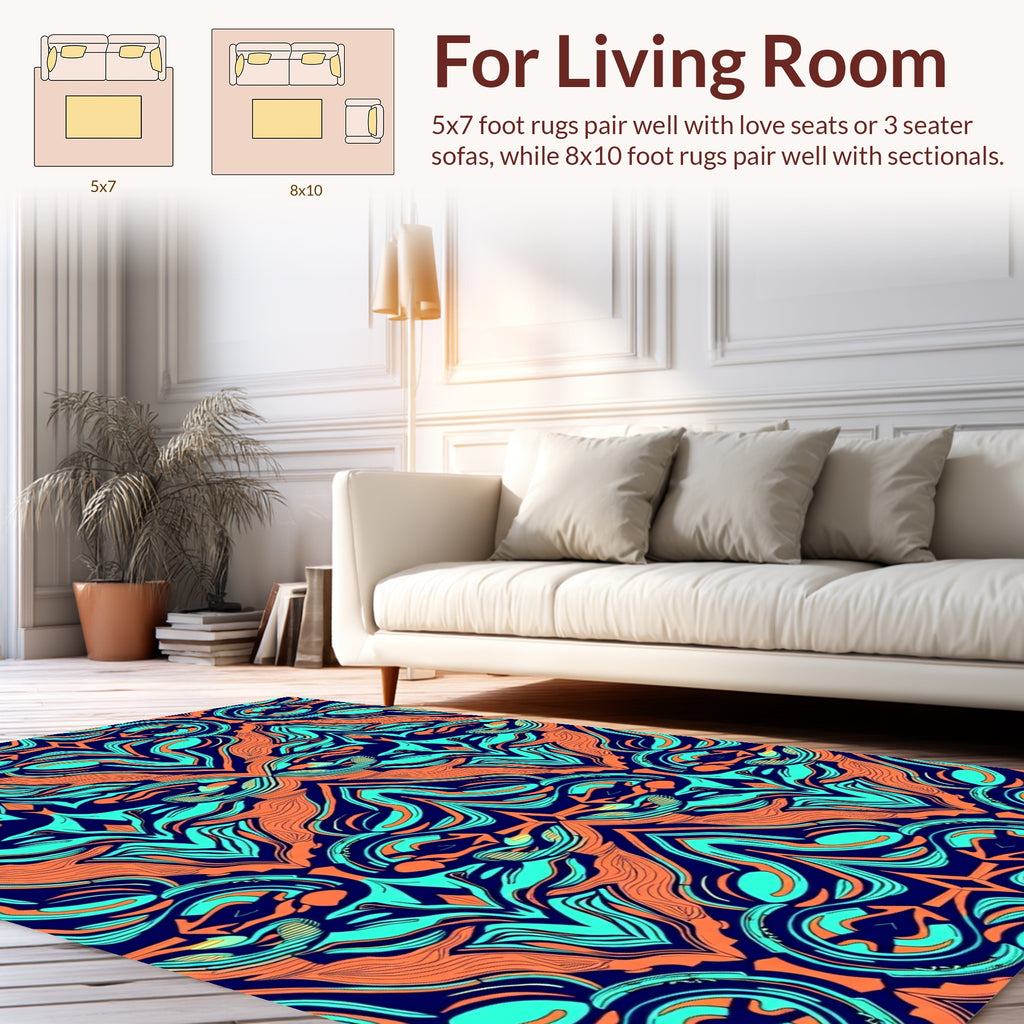 Vibrant Surreal Organic Pattern Rug