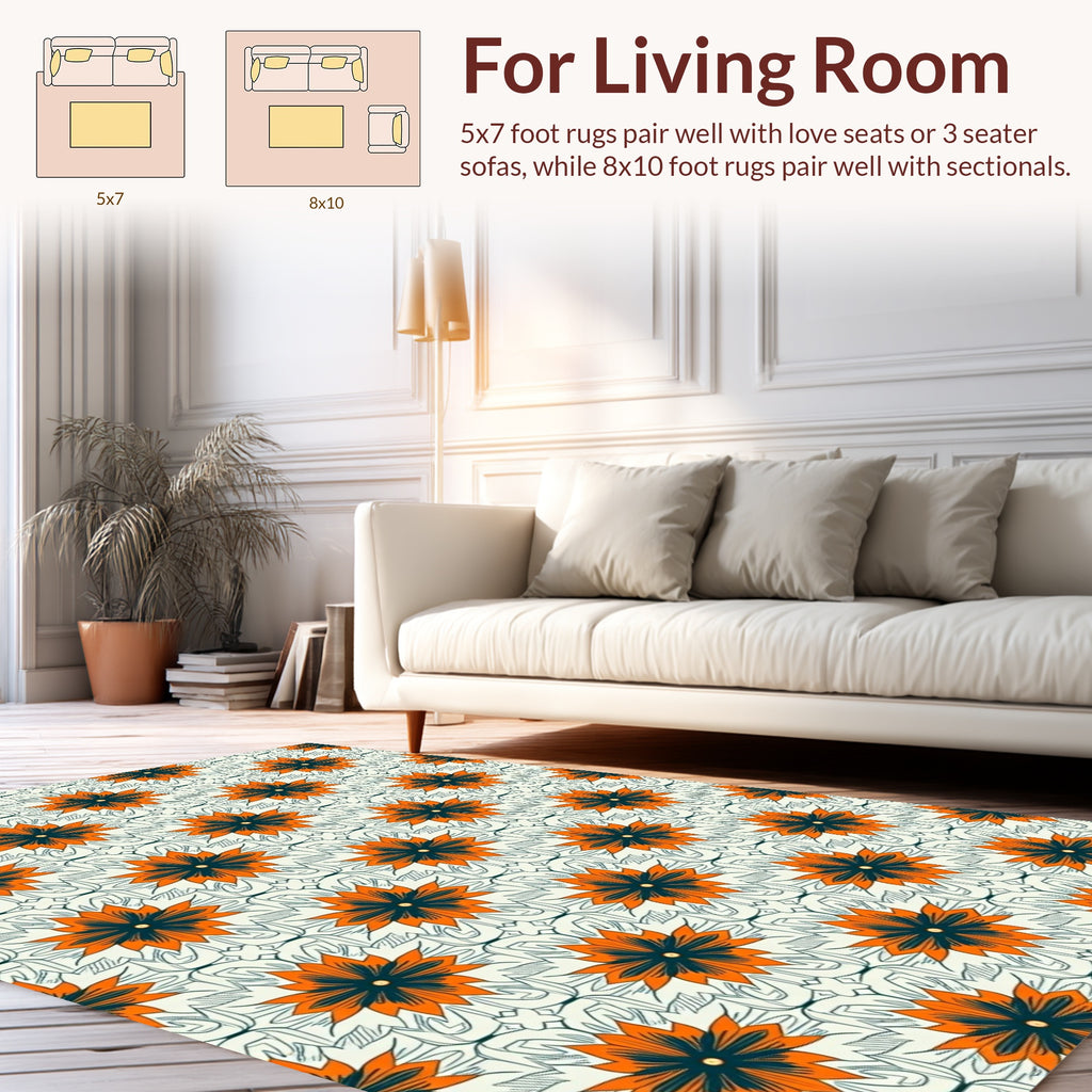 Bold Floral Medallion Pattern Rug