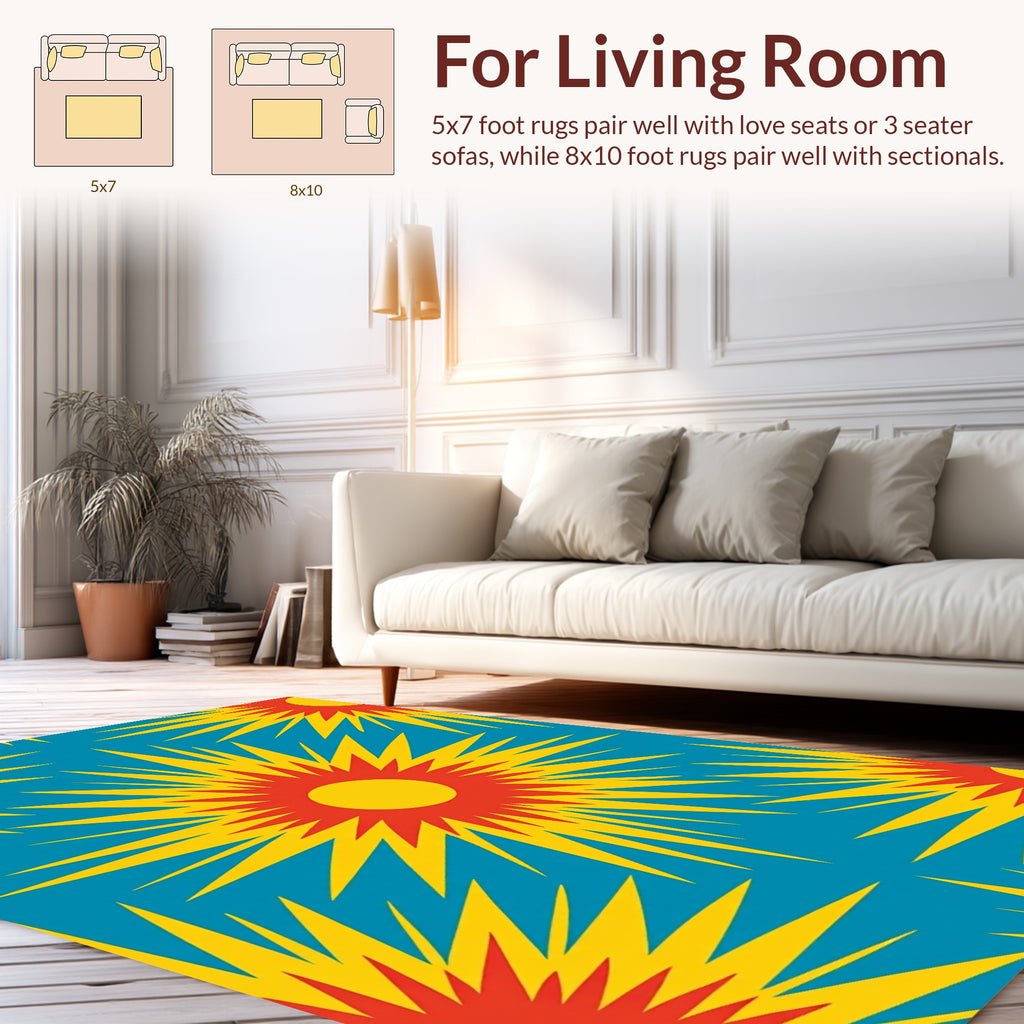 Radiant Sunburst Pattern Rug
