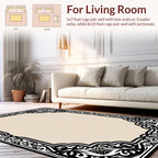 Ornate Black and White Contours Rug