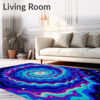 Cosmic Nebula Swirl With Stars Rug